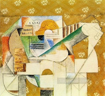 Guitarra y partitura 1912 cubismo Pablo Picasso Pinturas al óleo